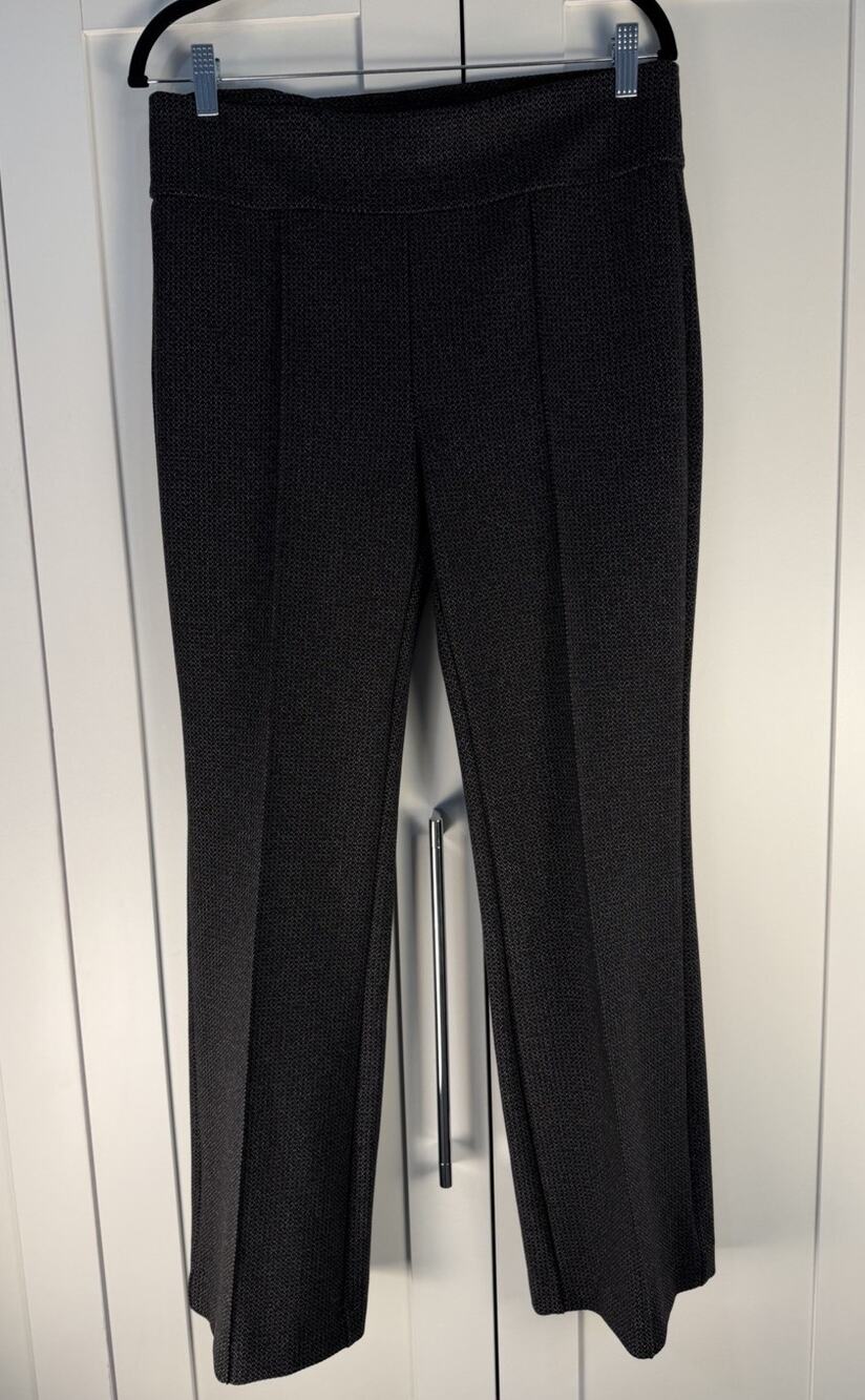 J McLaughlin Textured Pull On Knit Kick Flared Stretch Pants Career Women’s L
